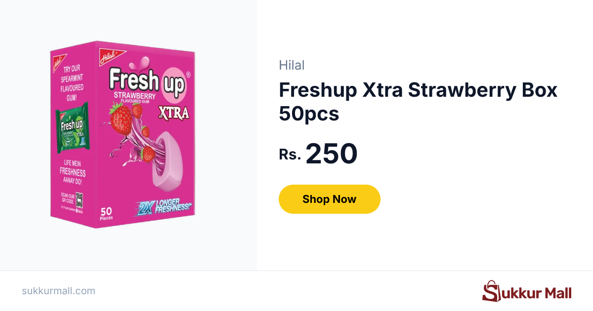 Freshup Xtra Strawberry Box (50 Pieces) - Sukkur Mall - Your ...