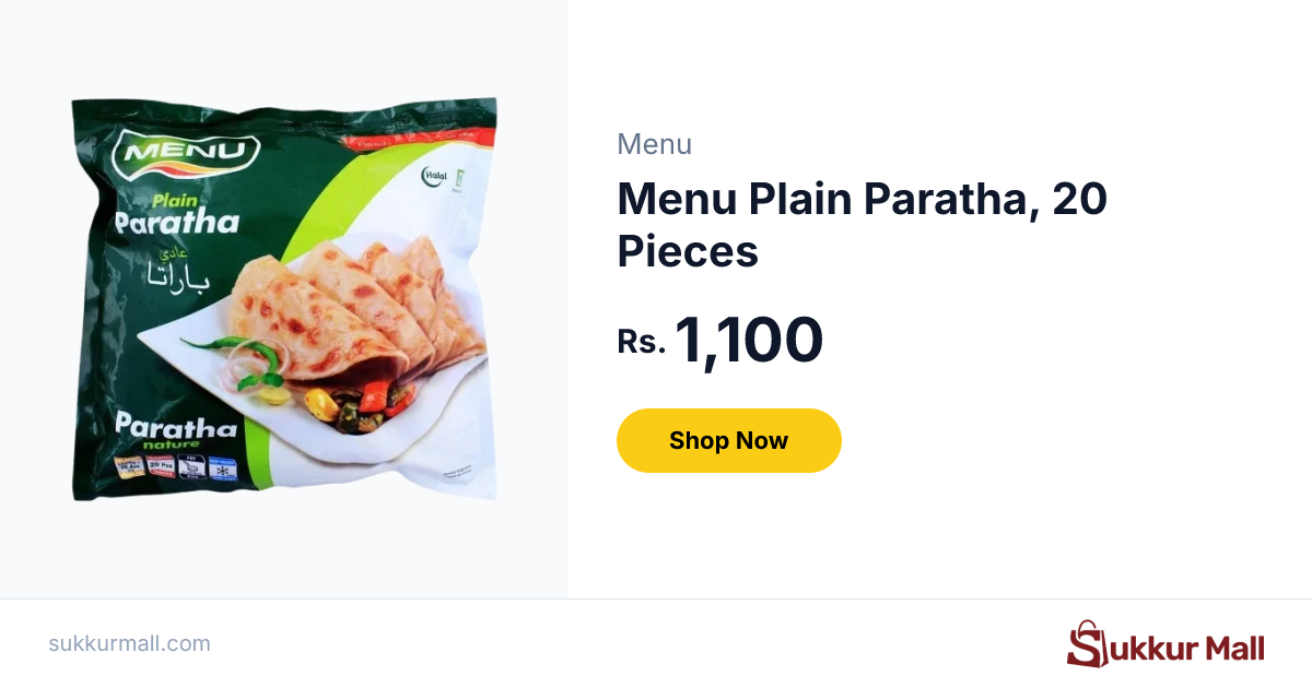 Menu Plain Paratha, 20 Pieces - Sukkur Mall - Your Neighborhood Store ...