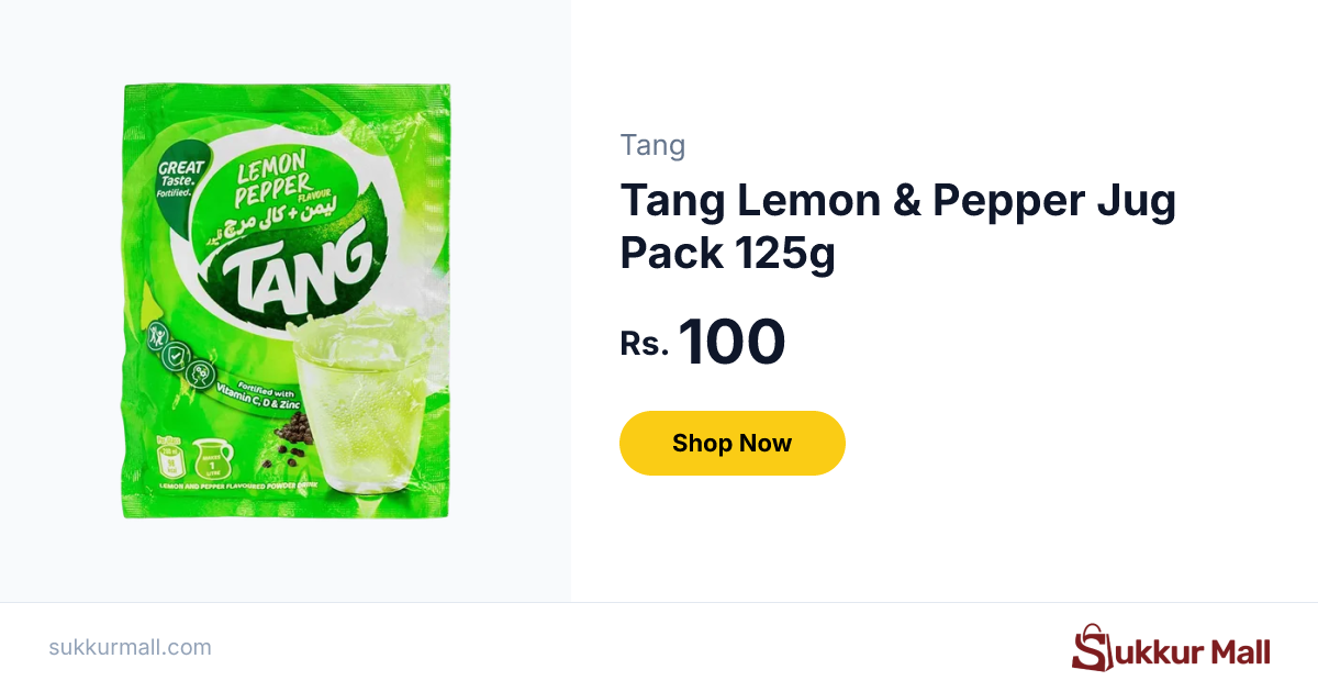 Tang Lemon & Pepper Jug Pack 125g - Sukkur Mall - Your Neighborhood ...